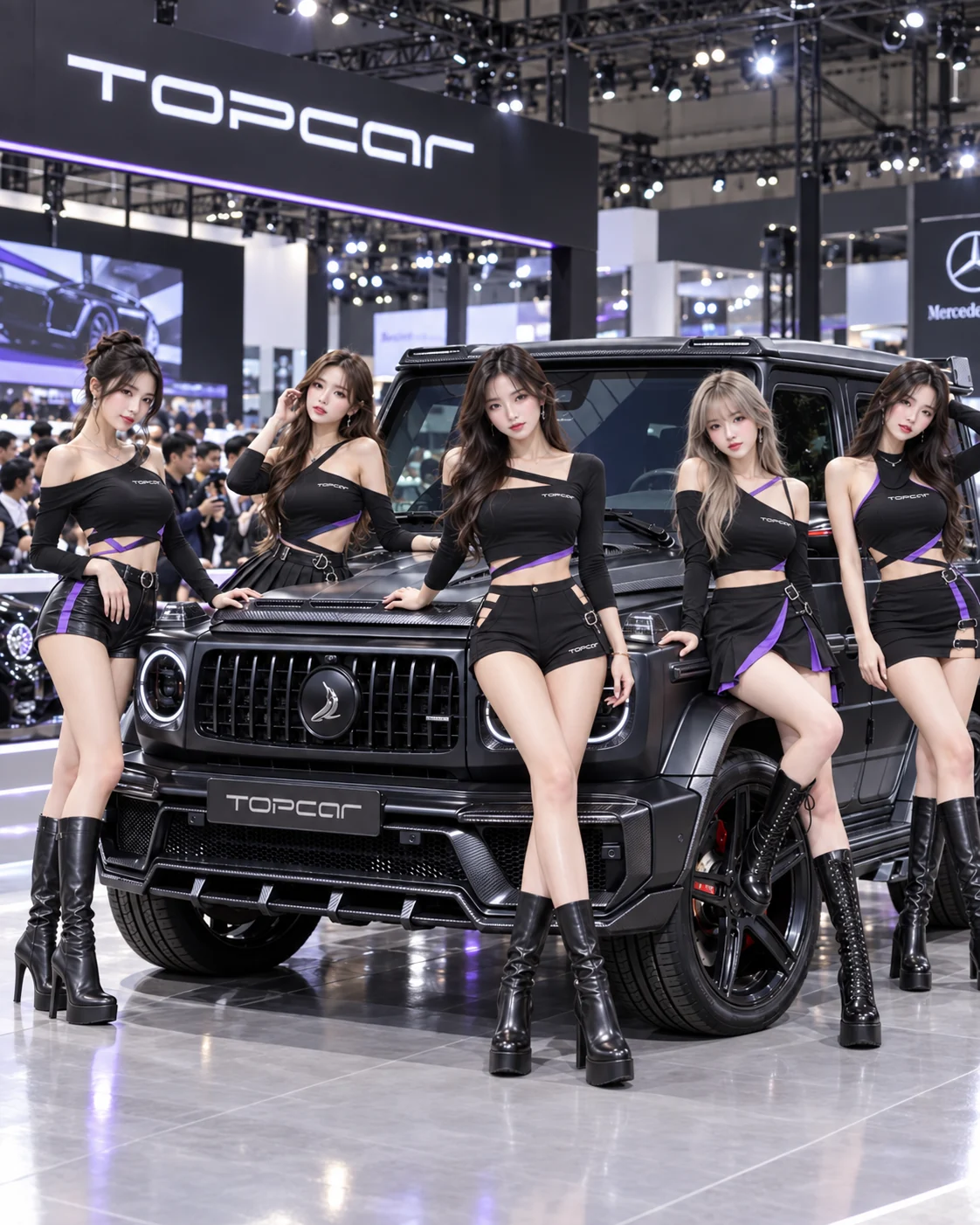 TOPCAR 車展：黑色 G-Class 與五位車模